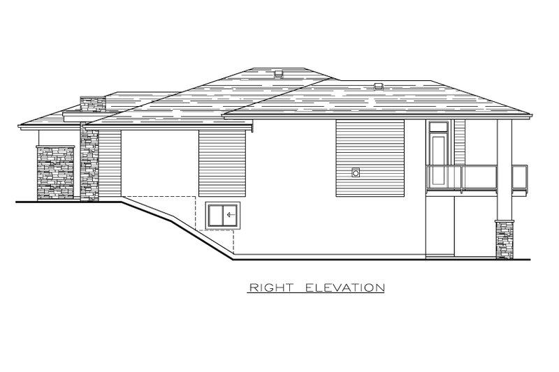 Home Plan - Exterior - Other Elevation for Prairie House Plan #1100-12 - 2 bed, 2 bath