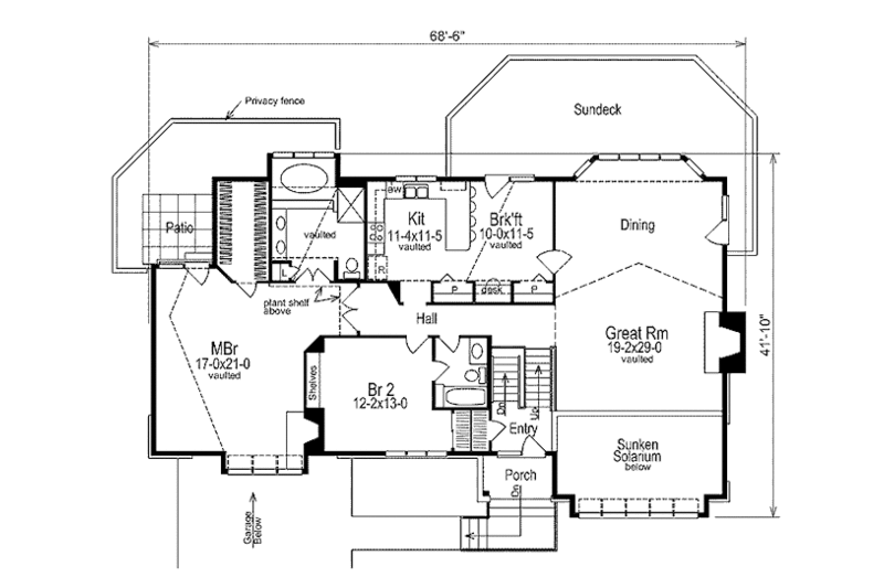 Architectural House Design - Floor Plan - Main Floor for Modern House Plan #57-296 - 3 bed, 3 bath