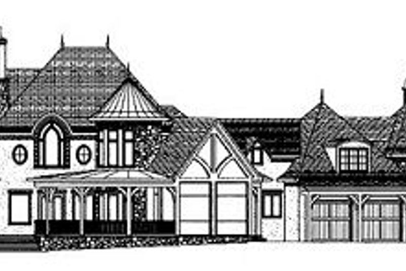 Home Plan - Exterior - Rear Elevation for European House Plan #413-126 - 4 bed, 4.5 bath