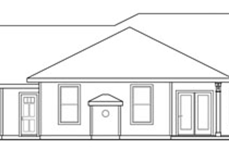 Home Plan - Exterior - Rear Elevation for Ranch House Plan #124-824 - 4 bed, 3.5 bath