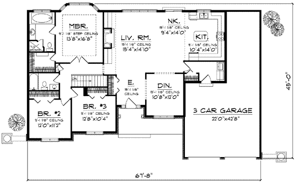 House Design - Floor Plan - Main Floor Plan #70-615