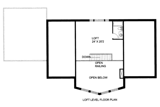 Floor Plan - Lower Floor for Bungalow House Plan #117-613 - 2 bed, 4 bath