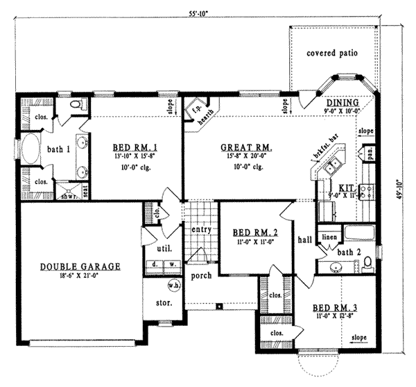 Traditional Floor Plan - Main Floor Plan #42-233