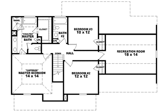 Floor Plan - Upper Floor for Farmhouse House Plan #81-675 - 3 bed, 2.5 bath