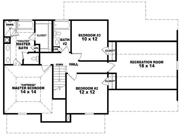 Floor Plan - Upper Floor for Farmhouse House Plan #81-675 - 3 bed, 2.5 bath