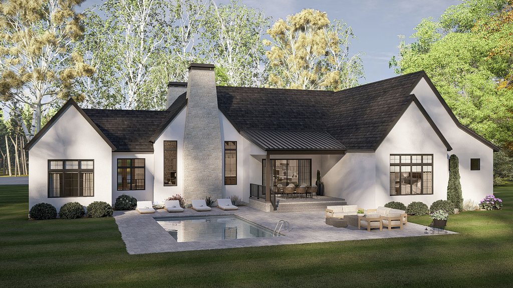 Exterior - Rear Elevation for Cottage House Plan #455-784 - 3 bed, 2.5 bath