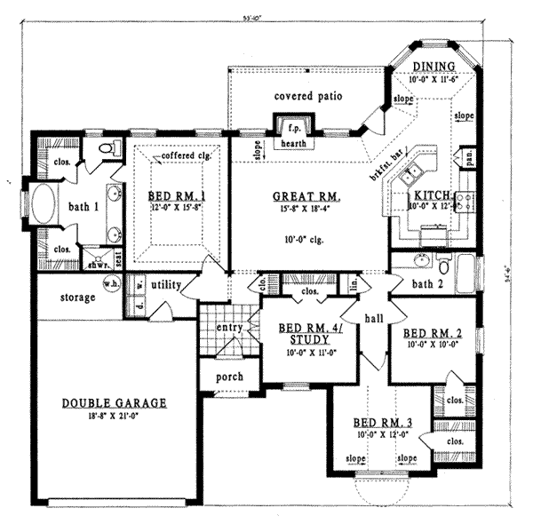 Traditional Floor Plan - Main Floor Plan #42-240