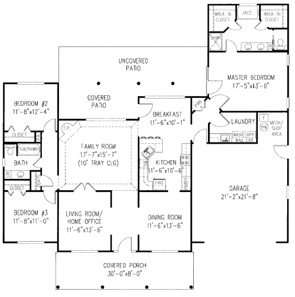 Ranch Floor Plan - Main Floor Plan #11-106