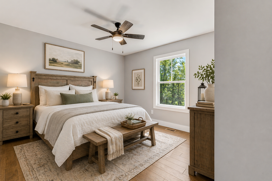 Interior - Bedroom 1 for Cottage House Plan #44-246 - 3 bed, 2 bath