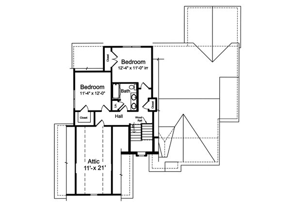Craftsman Floor Plan - Upper Floor Plan #46-918