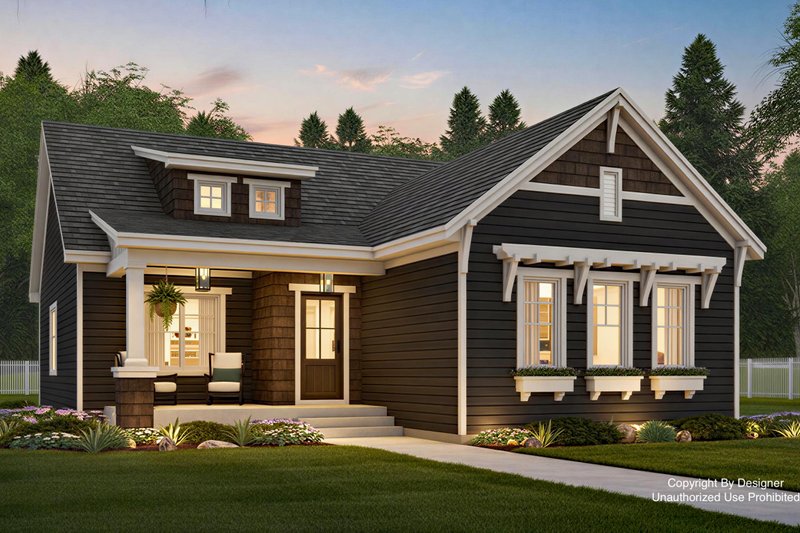 Farmhouse Style House Plan - 3 Beds 2.5 Baths 1457 Sq/Ft Plan #51-1390 Exterior
