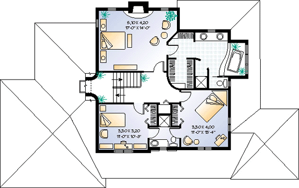 Country Floor Plan - Upper Floor Plan #23-282
