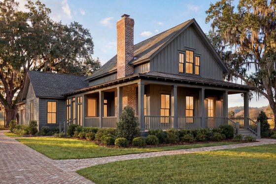 Exterior - Front Elevation 4 for Farmhouse House Plan #1067-5 - 4 bed, 3 bath