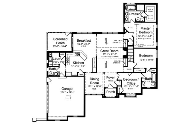 House Plan Design - European Floor Plan - Main Floor Plan #46-921