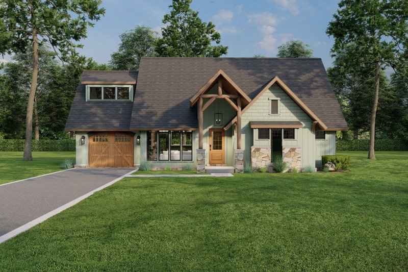 House Blueprint - Craftsman Exterior - Front Elevation Plan #17-2259