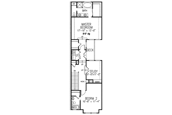 Floor Plan - Upper Floor for Victorian House Plan #410-220 - 2 bed, 2.5 bath