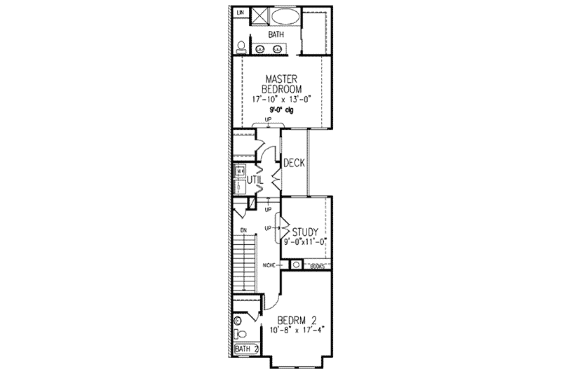 Home Plan - Floor Plan - Upper Floor for Victorian House Plan #410-220 - 2 bed, 2.5 bath