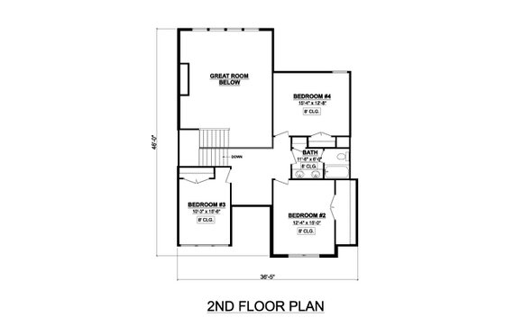 Floor Plan - Upper Floor for Modern House Plan #1089-18 - 4 bed, 2.5 bath