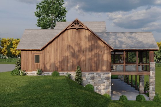Exterior - Other Elevation 1 for Ranch House Plan #923-88 - 3 bed, 3.5 bath