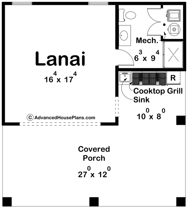 Craftsman Floor Plan - Main Floor Plan #455-437