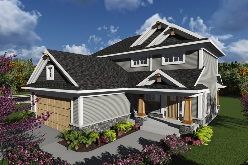 House Design - Craftsman Exterior - Front Elevation Plan #70-1239