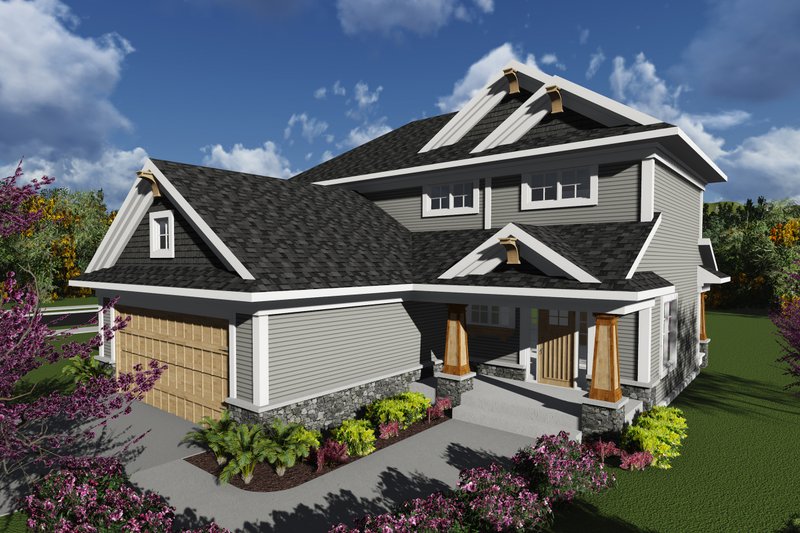 Dream House Plan - Craftsman Exterior - Front Elevation Plan #70-1239