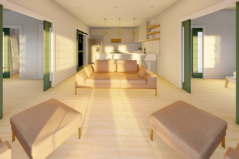 Dream House Plan - Interior - Family Room 2 for Farmhouse House Plan #126-175 - 2 bed, 2 bath