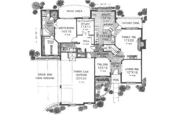 Floor Plan - Main Floor for European House Plan #310-391 - 4 bed, 3.5 bath