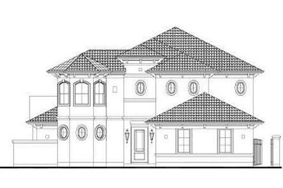 Exterior - Front Elevation for European House Plan #411-883 - 4 bed, 3.5 bath