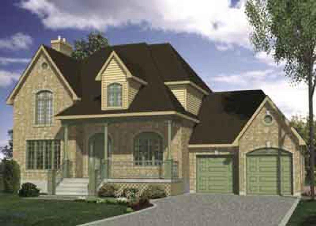 Exterior - Front Elevation 2 for European House Plan #138-151 - 3 bed, 2.5 bath