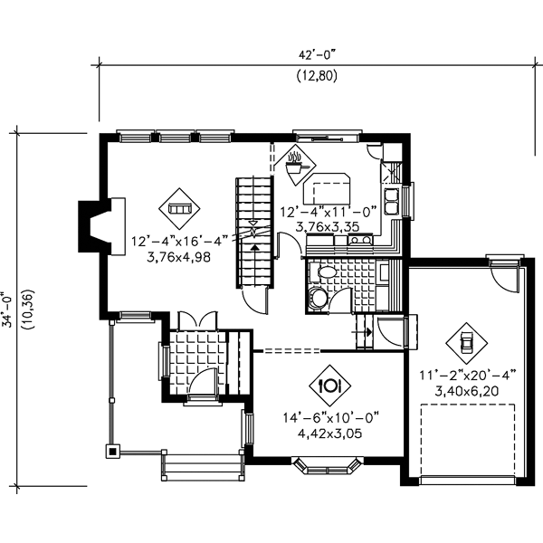 European Floor Plan - Main Floor Plan #25-4156