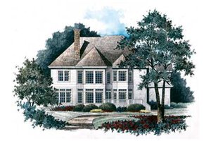 Exterior - Rear Elevation for Traditional House Plan #429-26 - 4 bed, 3.5 bath