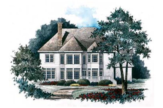 Exterior - Rear Elevation for Traditional House Plan #429-26 - 4 bed, 3.5 bath