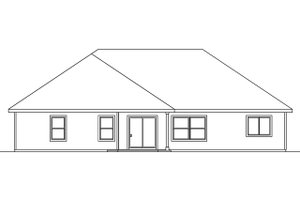 Exterior - Rear Elevation for Traditional House Plan #124-558 - 3 bed, 2 bath