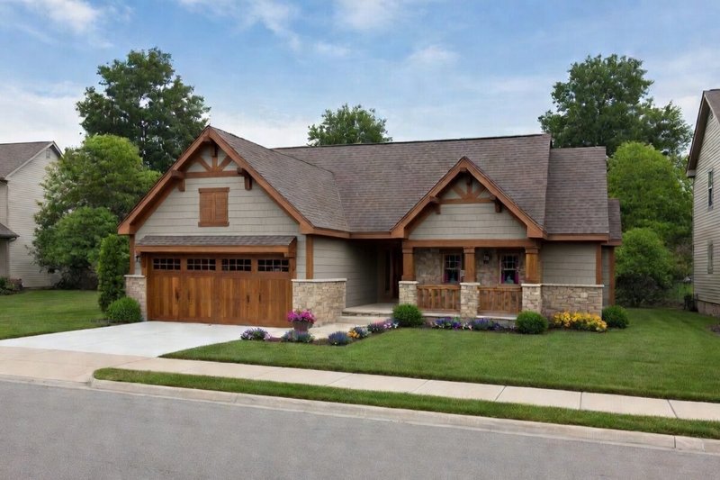 House Blueprint - Exterior - Front Elevation 3 for Cottage House Plan #20-2610 - 2 bed, 2 bath