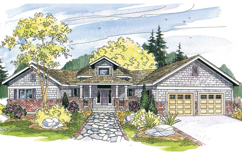 House Blueprint - Craftsman Exterior - Front Elevation Plan #124-547