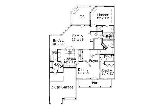 Floor Plan - Main Floor for Colonial House Plan #411-716 - 5 bed, 4 bath