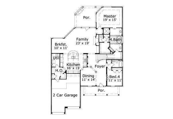 Colonial Floor Plan - Main Floor Plan #411-716