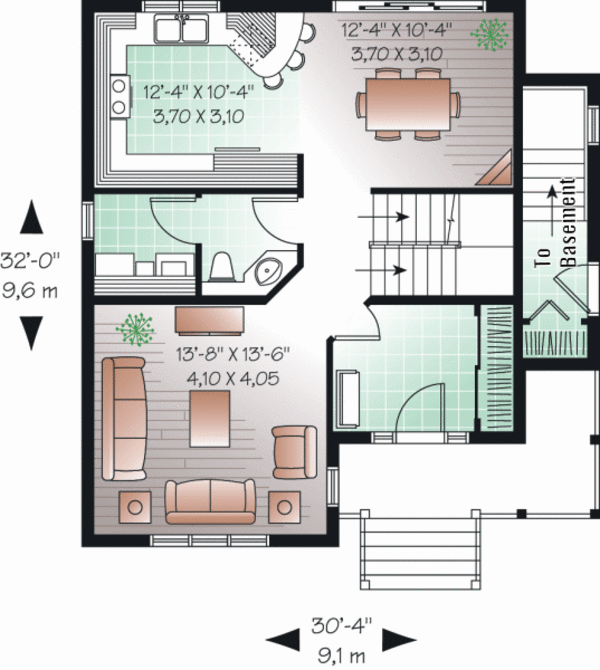 Architectural House Design - Country Floor Plan - Main Floor Plan #23-2184