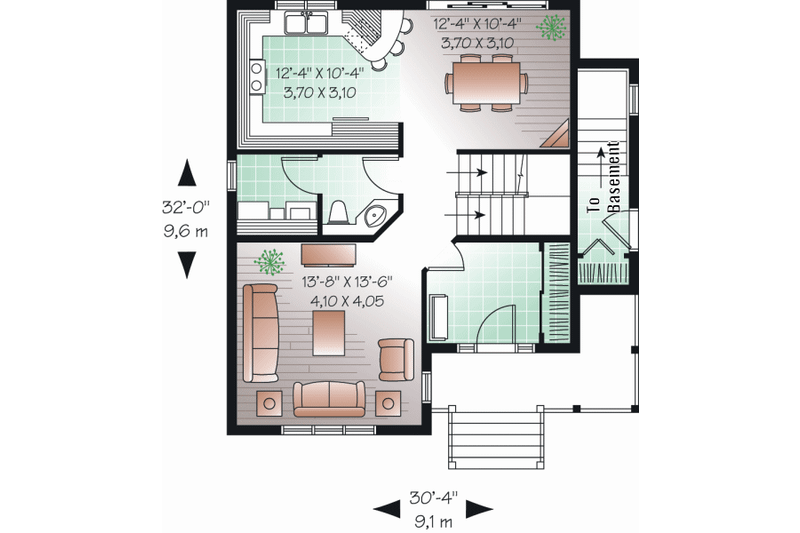 Dream House Plan - Floor Plan - Main Floor for Country House Plan #23-2184 - 4 bed, 2.5 bath