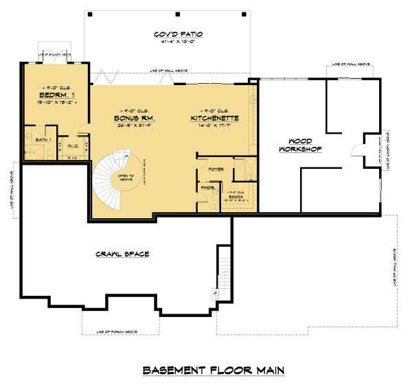 Contemporary Floor Plan - Lower Floor Plan #1066-112