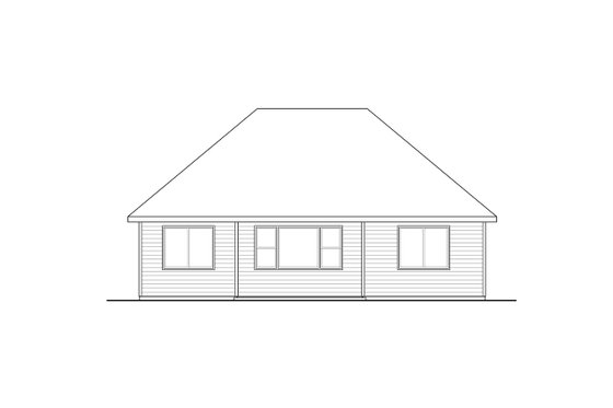 Exterior - Rear Elevation for Ranch House Plan #124-1191 - 3 bed, 2 bath