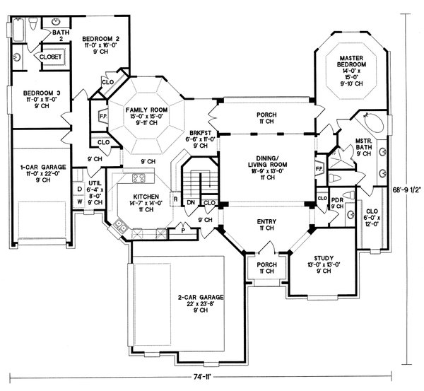 Dream House Plan - European Floor Plan - Main Floor Plan #20-131