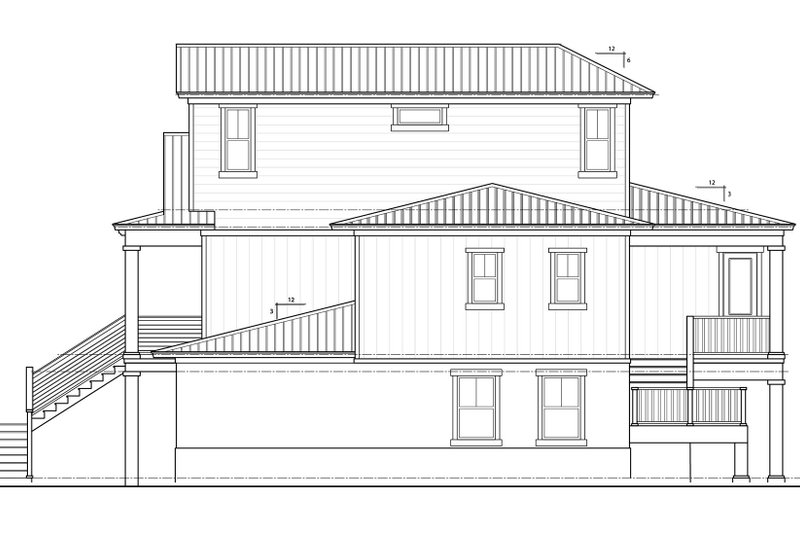 House Blueprint - Exterior - Other Elevation 1 for Beach House Plan #938-118 - 4 bed, 3.5 bath