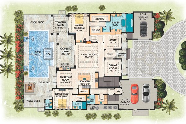 Modern Floor Plan - Main Floor Plan #548-58
