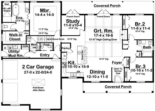 Home Plan - Farmhouse Floor Plan - Main Floor Plan #126-240