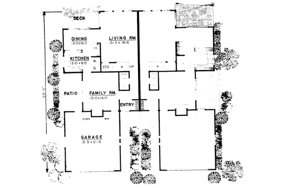 Floor Plan - Main Floor House Plan #303-210 - 3 bed, 1.5 bath