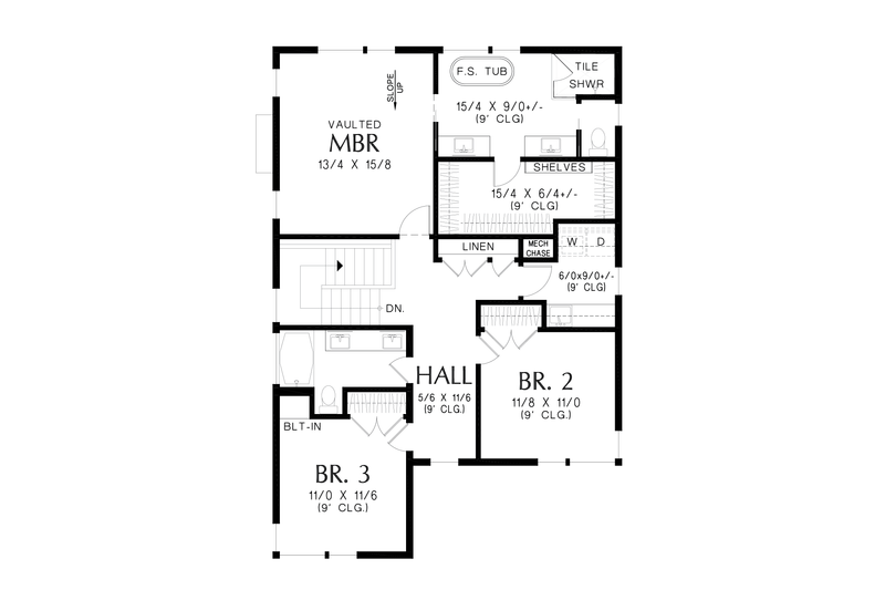 Architectural House Design - Floor Plan - Upper Floor for Contemporary House Plan #48-1087 - 4 bed, 3 bath