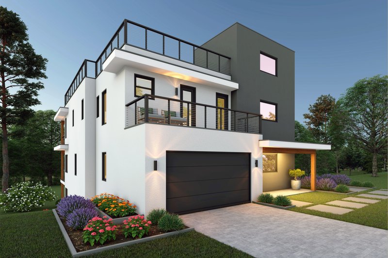 House Blueprint - Contemporary Exterior - Front Elevation Plan #932-1401