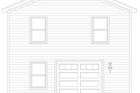 Exterior - Rear Elevation for Southern House Plan #932-1119 - 2 bed, 1 bath